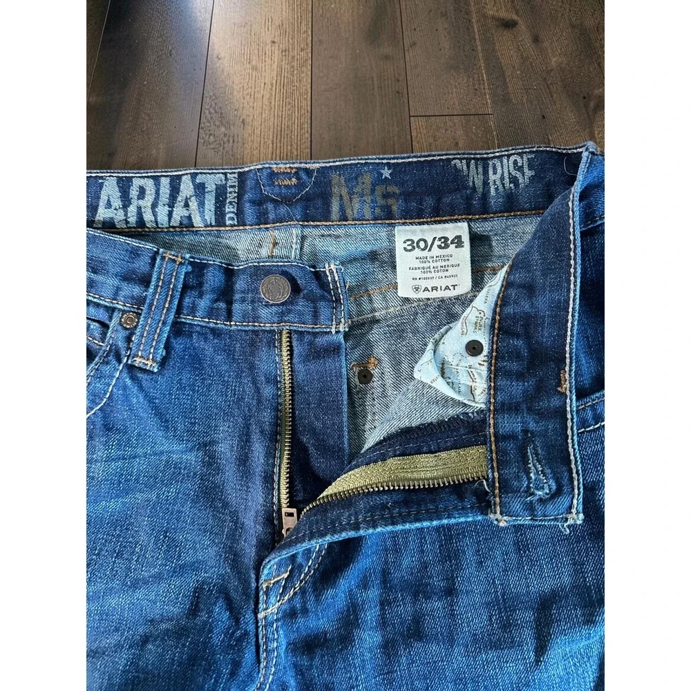Ariat M5 Low Rise Straight Leg Jeans Mens 30x34 Blue 100% Cotton Western Cowboyr